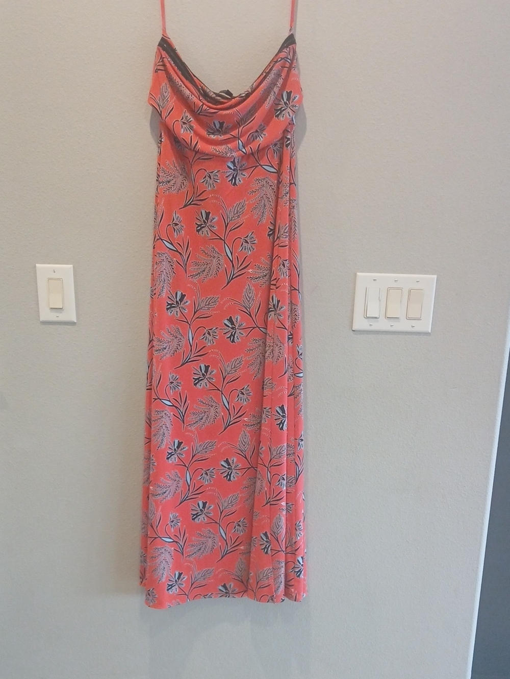 Banana Republic Coral Floral Strapless Sleeveless Maxi Dress Medium Summer Party